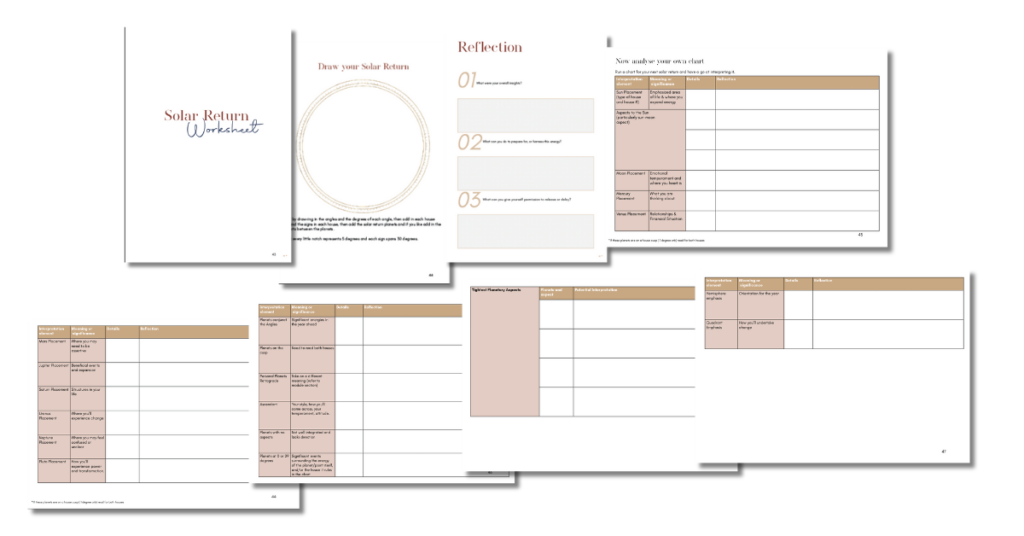 solar return toolkit worksheets