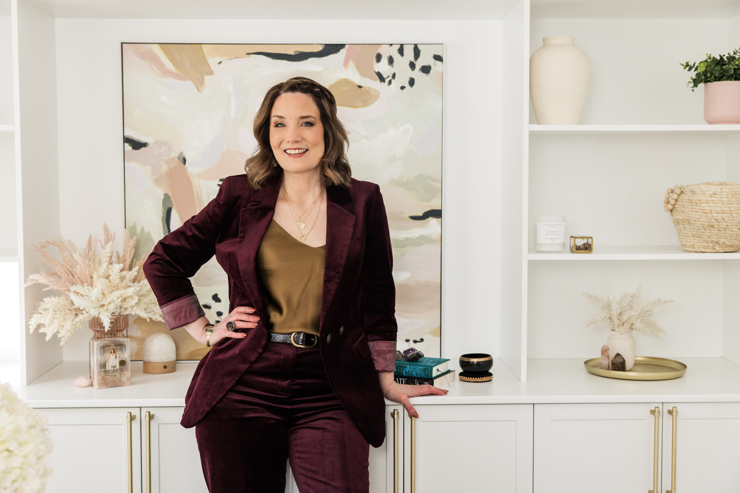 Kathryn Hocking, Business Astrologer, in her studio