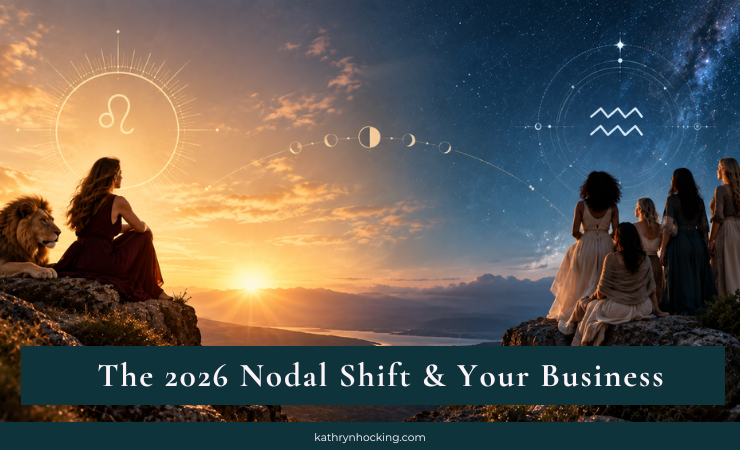The nodal shift in 2026, North Node in Aquarius and South Node in Leo, and what it means for your business